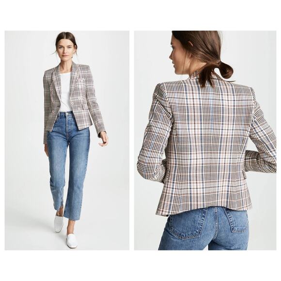 Veronica Beard Diego Dickey Double Breasted Houndstooth Blazer Size 0 - Picture 2 of 11